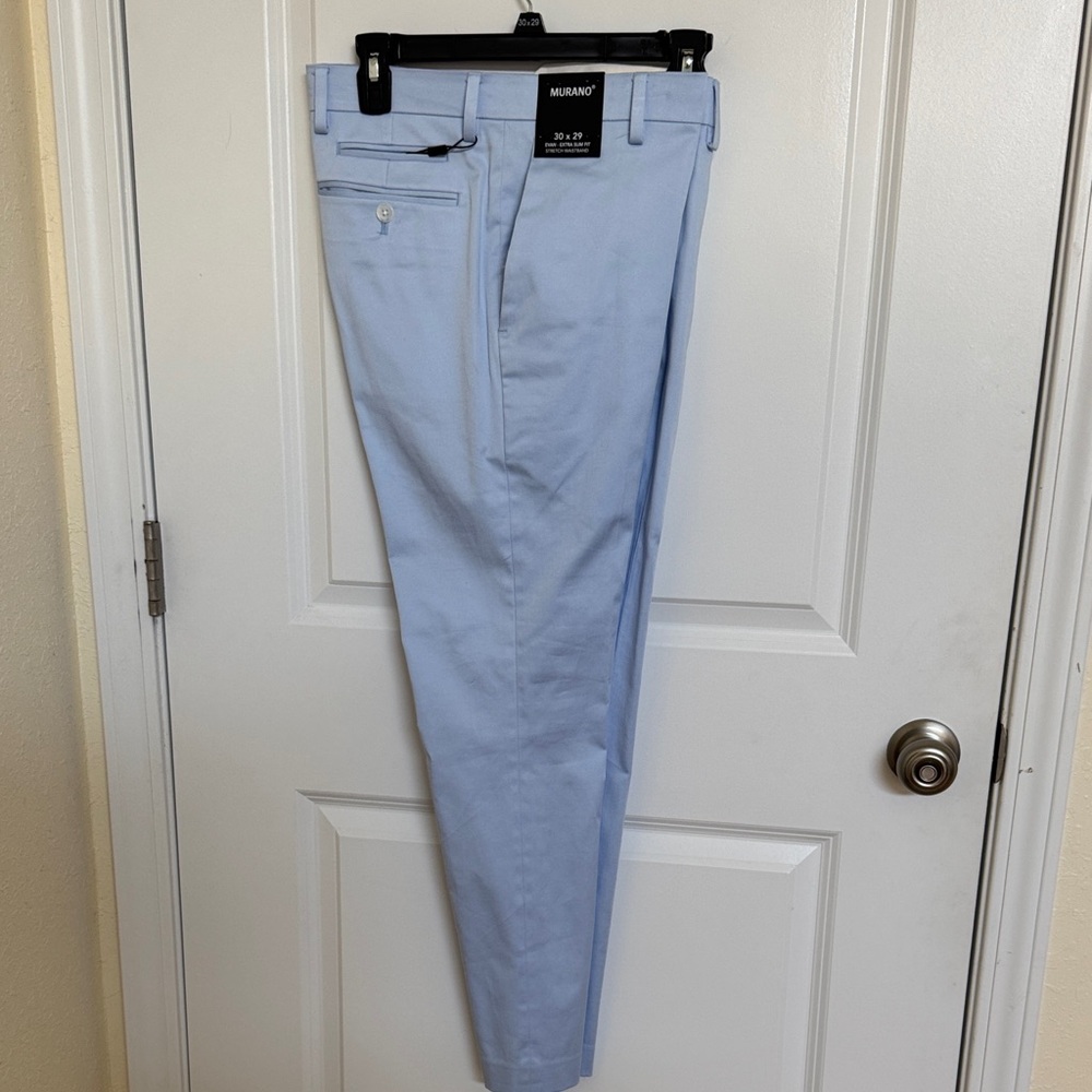 Murano Pale Blue Tailored Dress Pants Evan-Extra slim fit